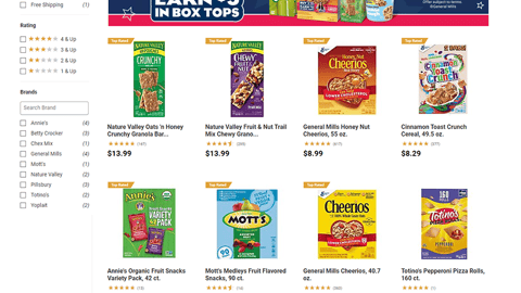BJ's General Mills 'Box Tops' E-Commerce Shop